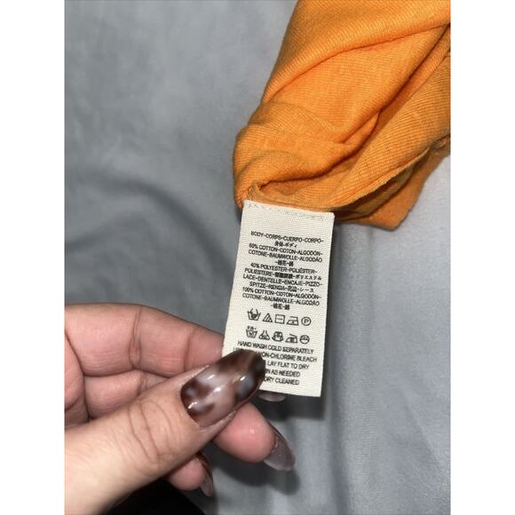 FREE PEOPLE Womens Tank Top Window Knit Details Orange Size XS OB778742 - Picture 12 of 13